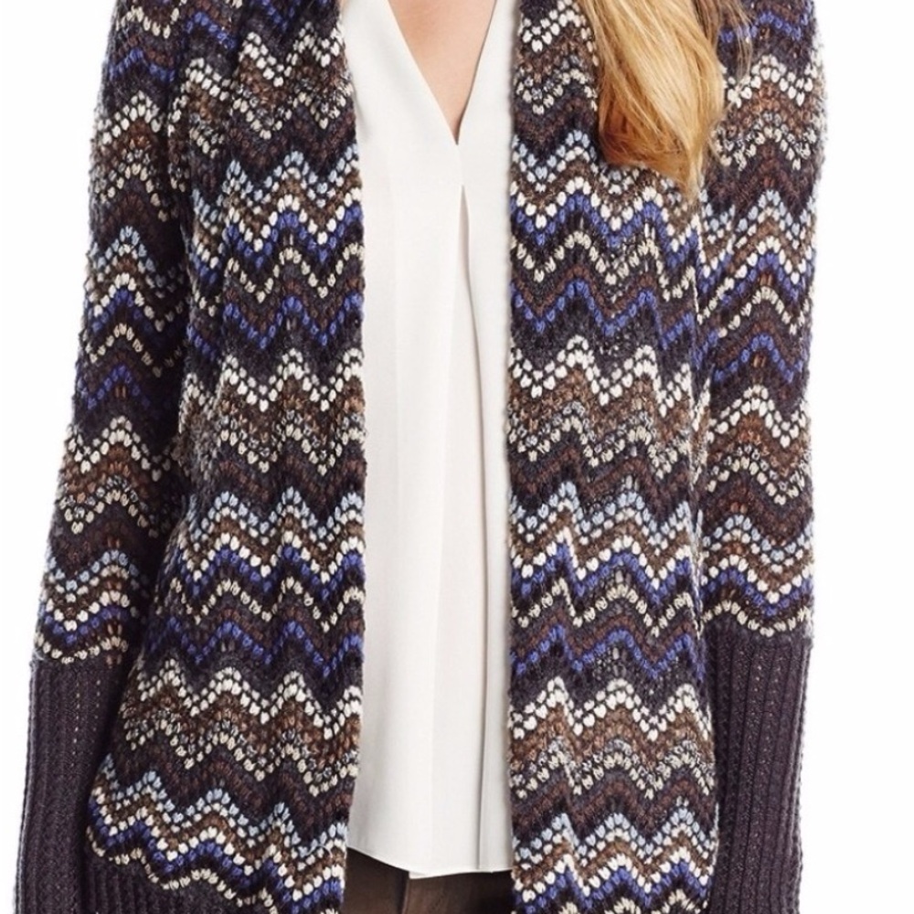 Nic + Zoe Celestial Chevron Patterned Sweater